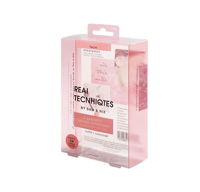 Custom Recyclable PVC PET Blister Packaging Box Beauty Cosmetics Lipstick Makeup Puff Sponge Plastic Boxes for Hardware Goods