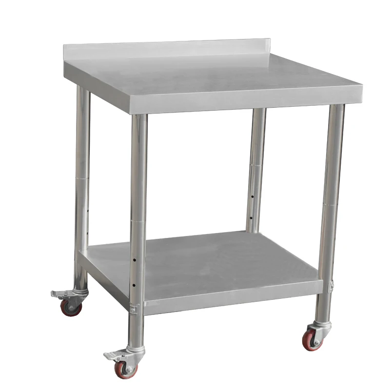 Commercial Metal Workbench kitchen work table stainless steel table rotating worktable