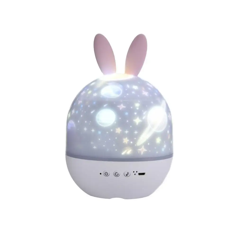 Music Night Lights Projection Light Remote Control Rotation Night Lamp 6 Projection Themes Deer Rabbit Style