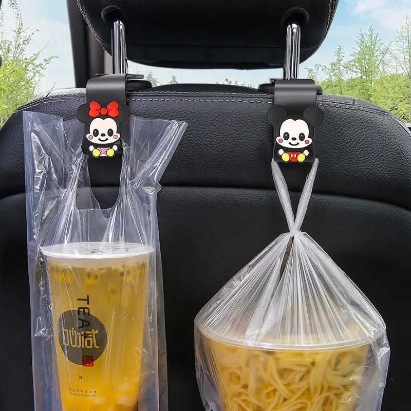 Cute Small Car Interior Decorations Universal Vehicle Hook Crystal Car Seat Back Rear Hook Accessories Protection Headrest Camry