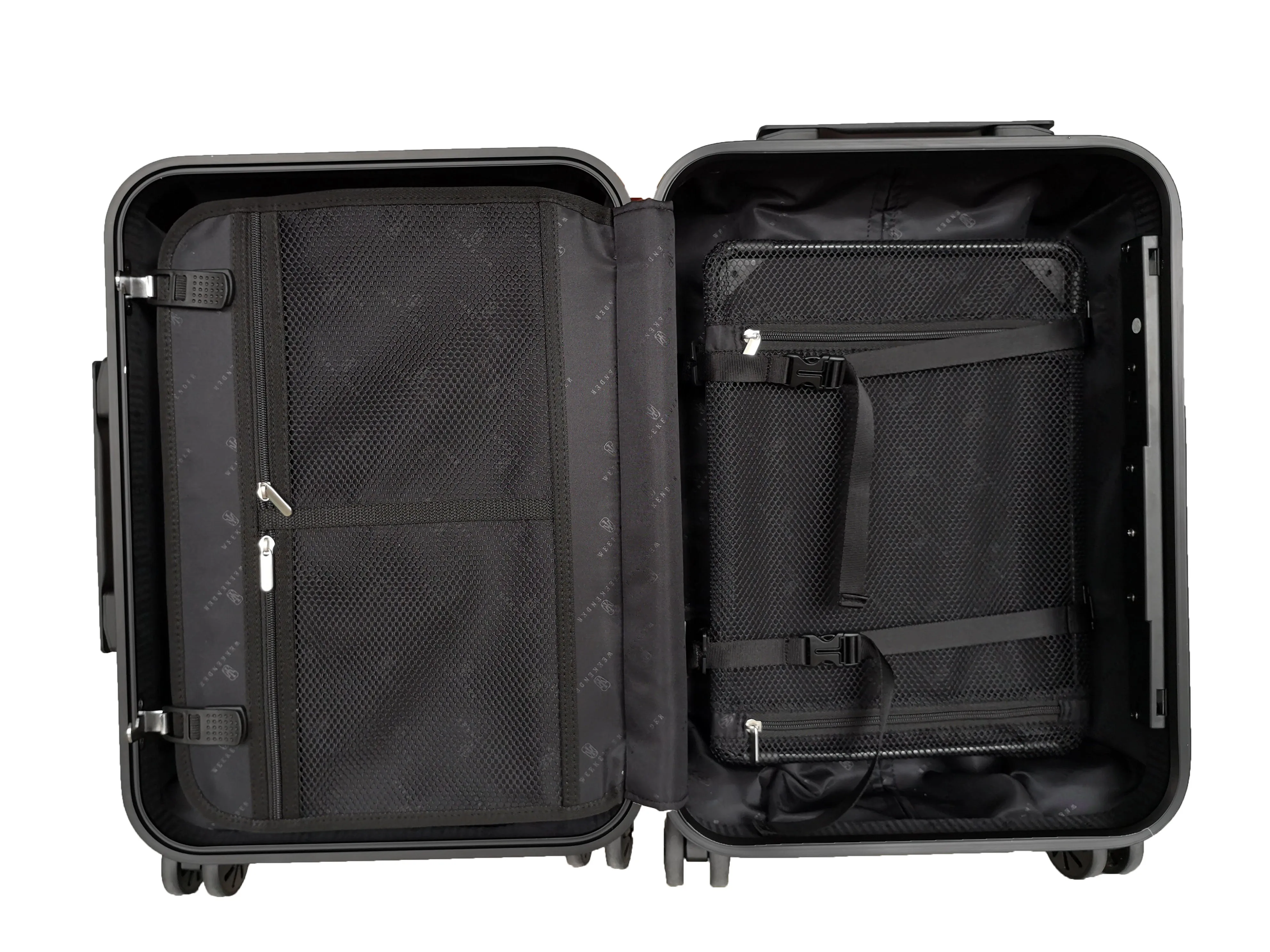 Weekender ABS Ladies Hard Plastic Aluminium Carry on Trolley Travel Luggage Bag