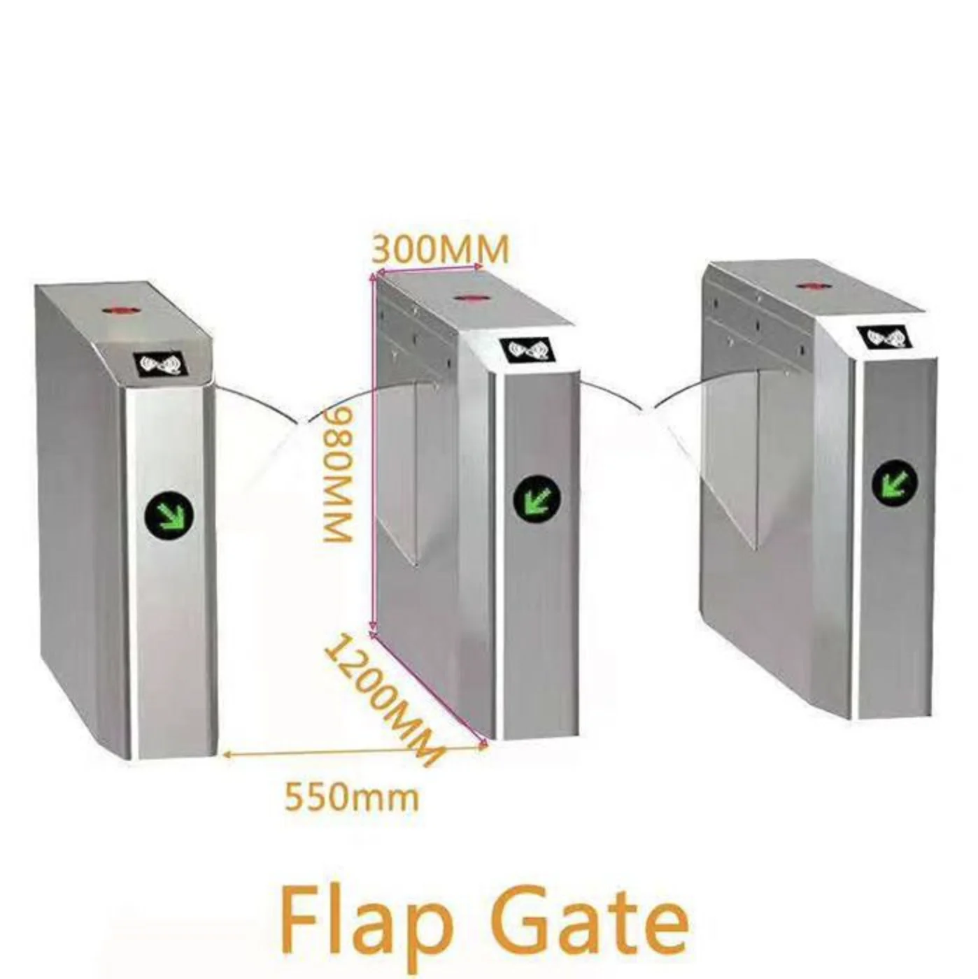304 Stainless Steel Flap Barrier Turnstile Gate Rfid Reader