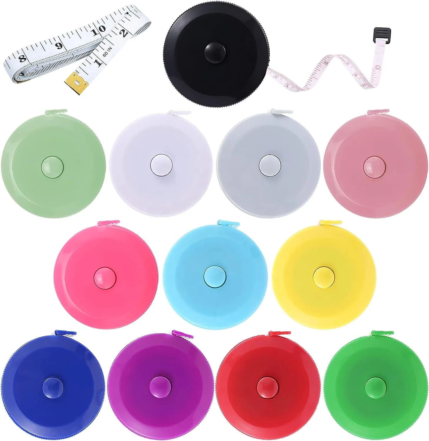 60 Inch Soft Fabric Push Button Sewing Retractable Body Measuring Weight Loss Tape Scale Ruler for Cloth Tailor Knitting Craft