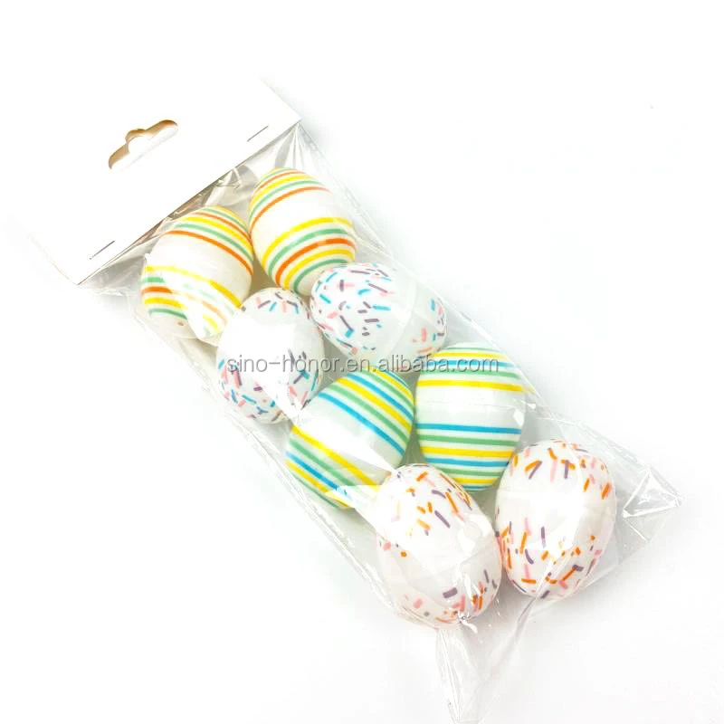 Wholesale Colorful Plastic printed Eggs Different Sizes Easter Eggs Festival eggs