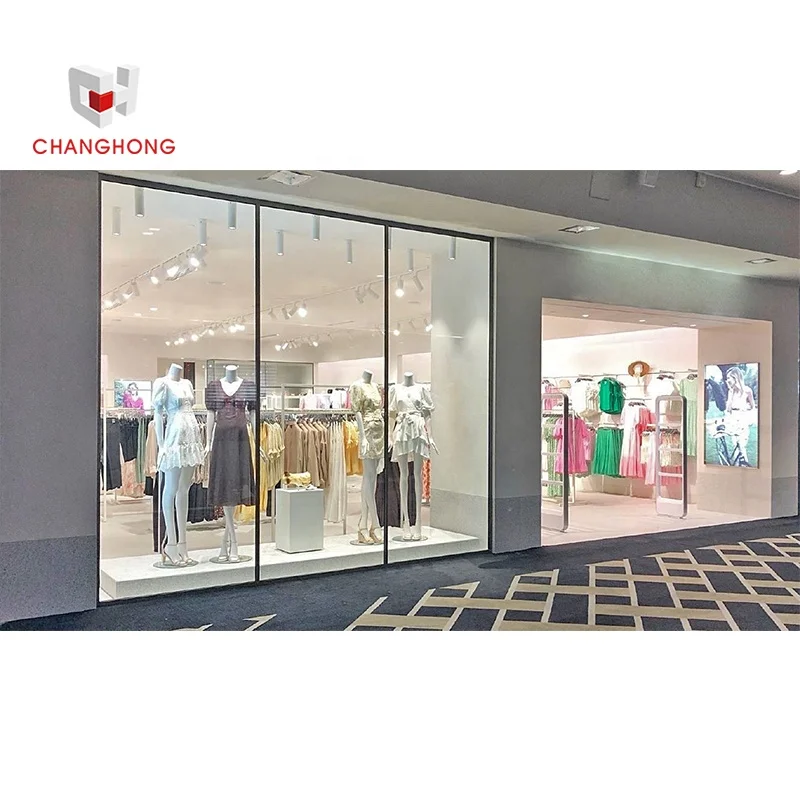 Woman Clothes Store Fixtures Boutique Shop Equipment Display Chrome Display Rack Shop Fitting Garments Clothes Shop Fitting