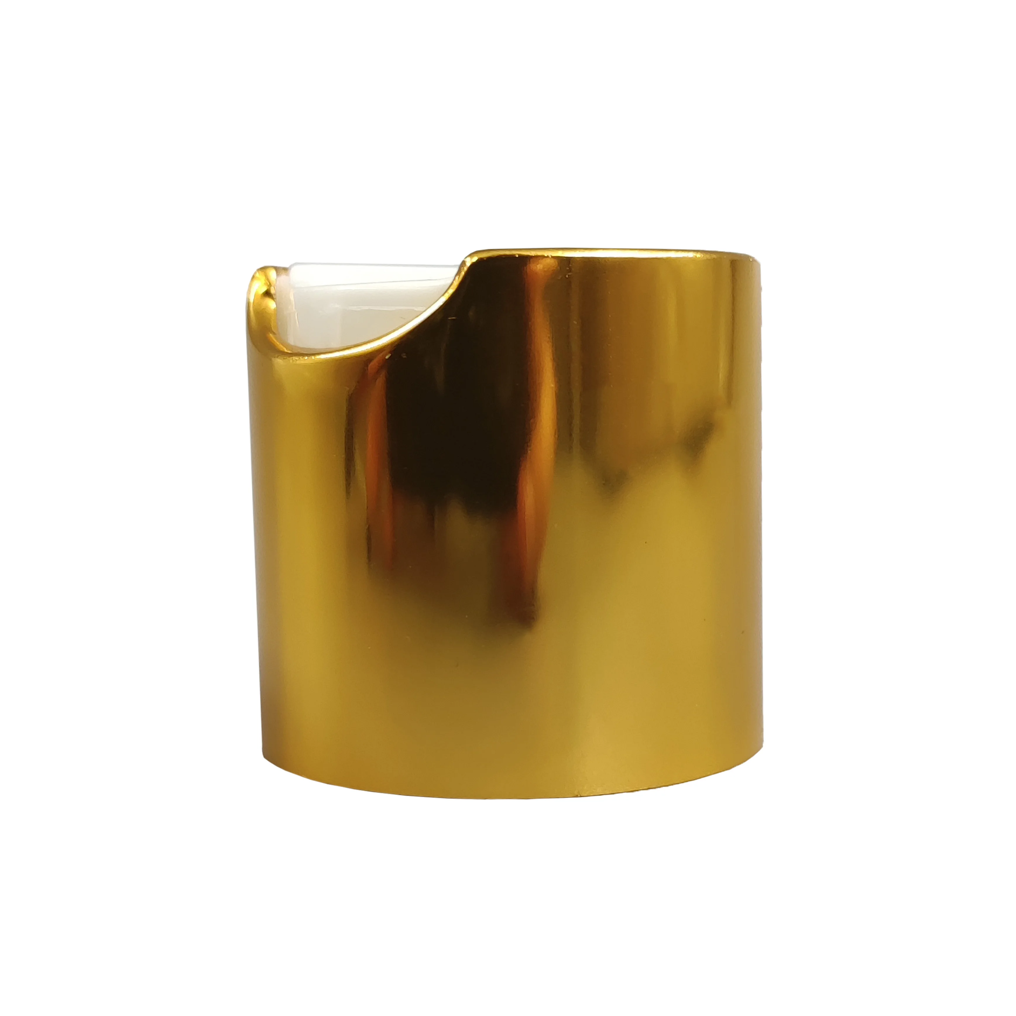 wholesale factory piece  28/410 metal aluminum  gold disc top cap customized for bottles gold matte disc cap