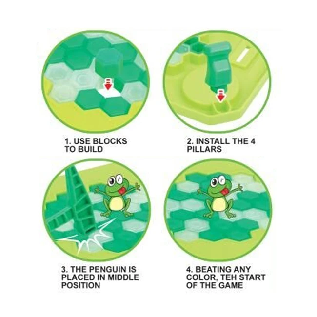 Kids game set mini frog trap table toy ice block breaking set amusing educational toys and games for boys and girls