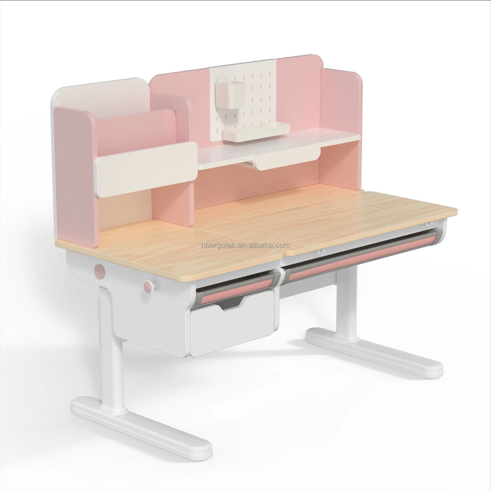 Height Adjustable  Ergonomic Children Homework Table With Bookshelf Home Furniture Manufacturer Study Desk And Chair For Kids