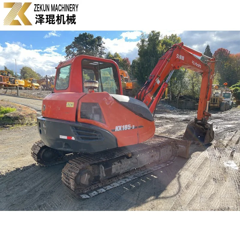 Used Japanese Mini Excavator 8 Ton Used Kubota 185 Excavator Machine KX185 KX185-3