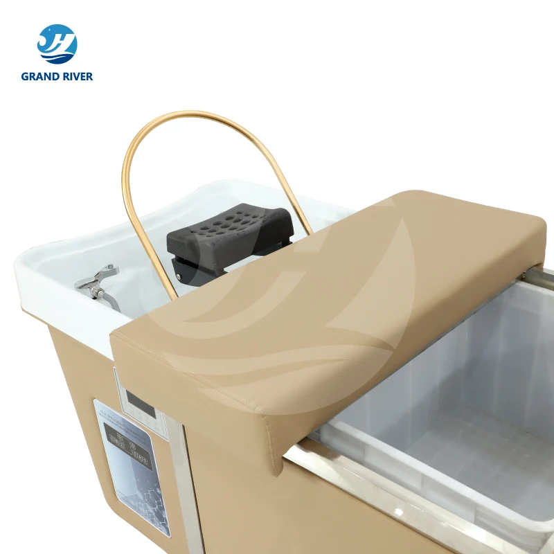 Multi functional heating water treatment spa head massage pedicure shampoo bed with water storage electric washing hair chair