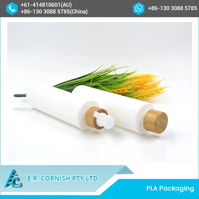 100% Biodegradable Shampoo PLA Plastic Bottle Pump Plastic Bottle With Bamboo Lid