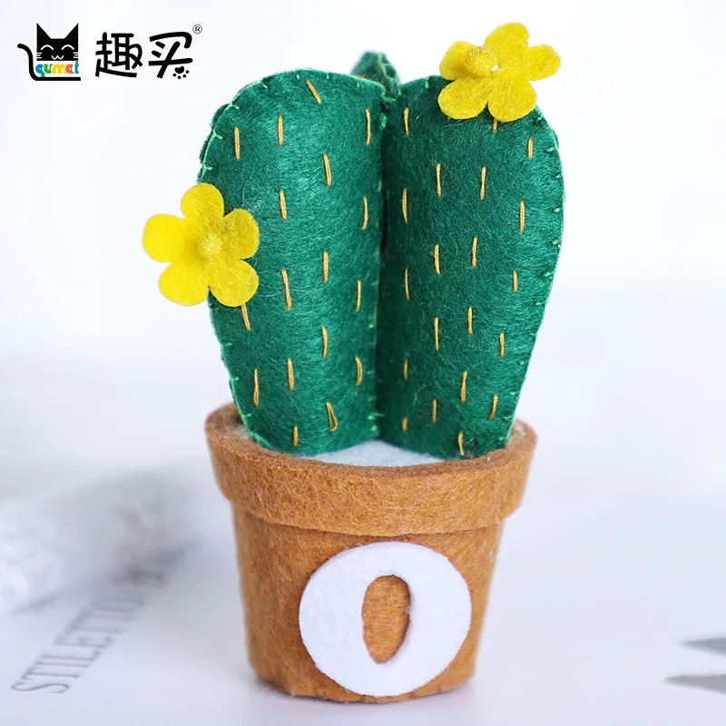Diy Non Woven Felt Handmade Cactus Artificial Plant Flower Artificial Small Flower