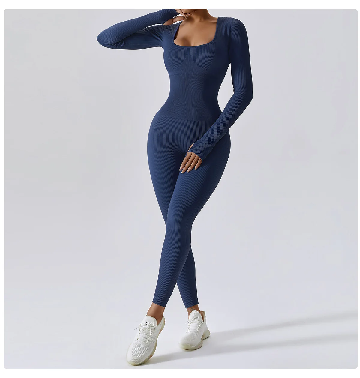 2023 New Seamless Yoga One-piece Bodysuit Long Sleeve Jumpsuit For Women Active Wear