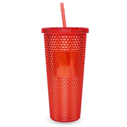 amazon top seller 2022 Matte Rivets Plastic Tumbler with Lid and Straw, 24OZ/710ML, Customizable DIY Cold Cup