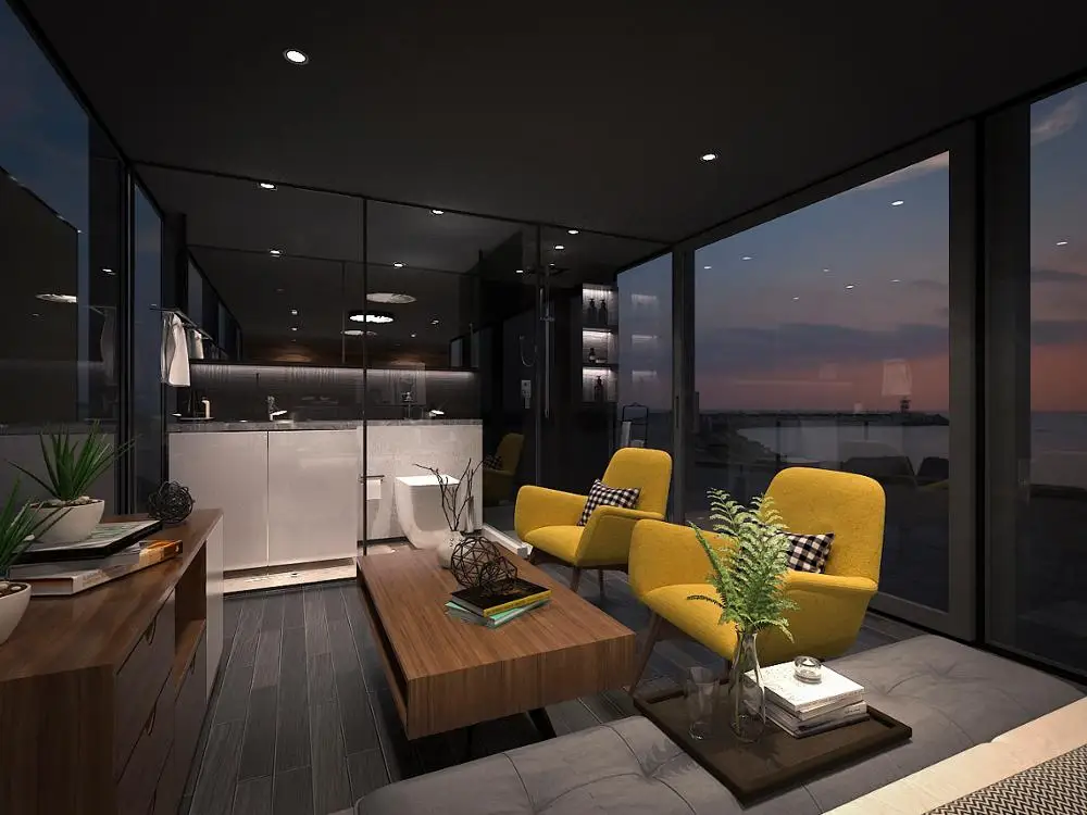 40 Ft Flat Pack Shipping Container Two Bedroom Prefab Container House