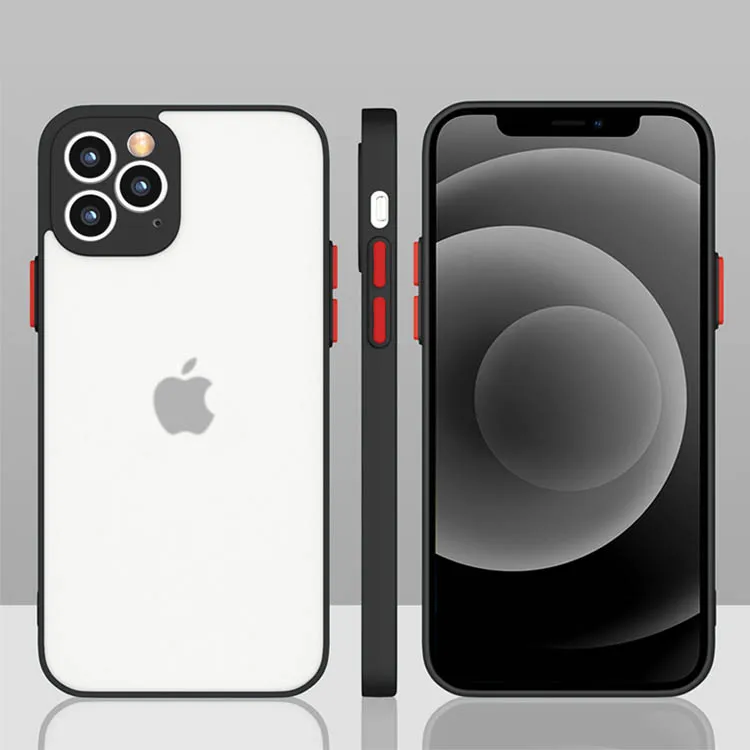  Чехол для iphone 12 pro max Аксессуары мобильных телефонов двухцветный Прозрачный матовый чехол 0 5 мм из ТПУ и поликарбоната 11 задняя