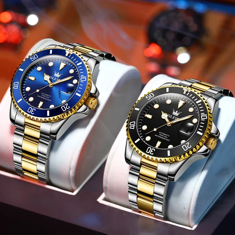 OLEVS 6650 2022 Top Brand Men Watch Automatic mechanical watch Stainless Dress Luxury fashion moon Wrist watch Gifts for Male