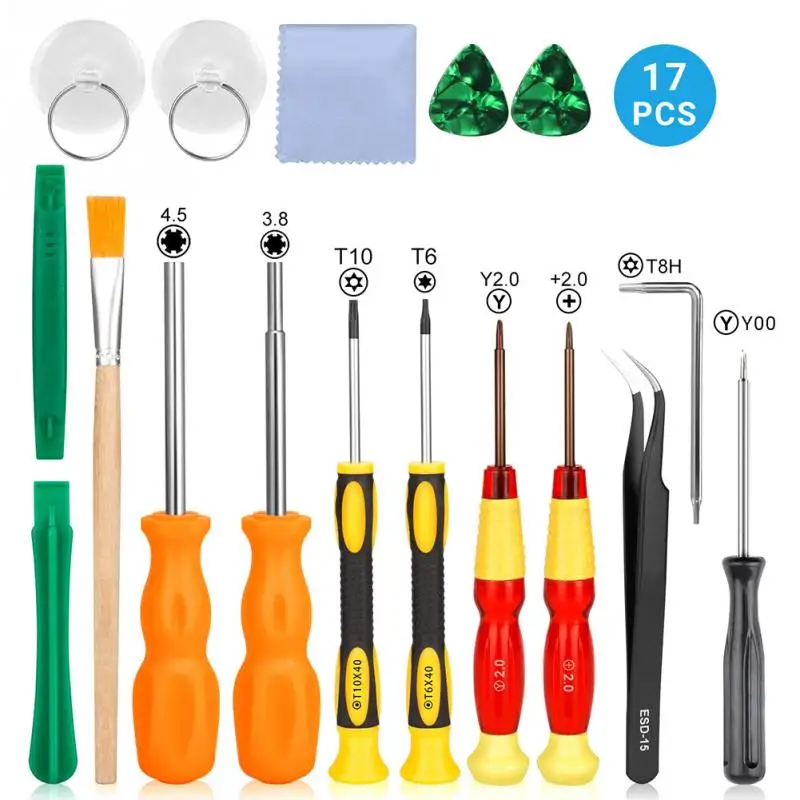 17pcs/set For Nintend Switch Game Bit  Screwdriver Repair Tool Kit Brush for New 3DS for new 2DS