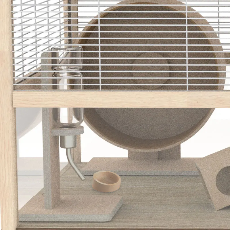 Eco-Friendly Natural Wood Small Animal Food Bowl Hamster Feeder Hamster Bowl