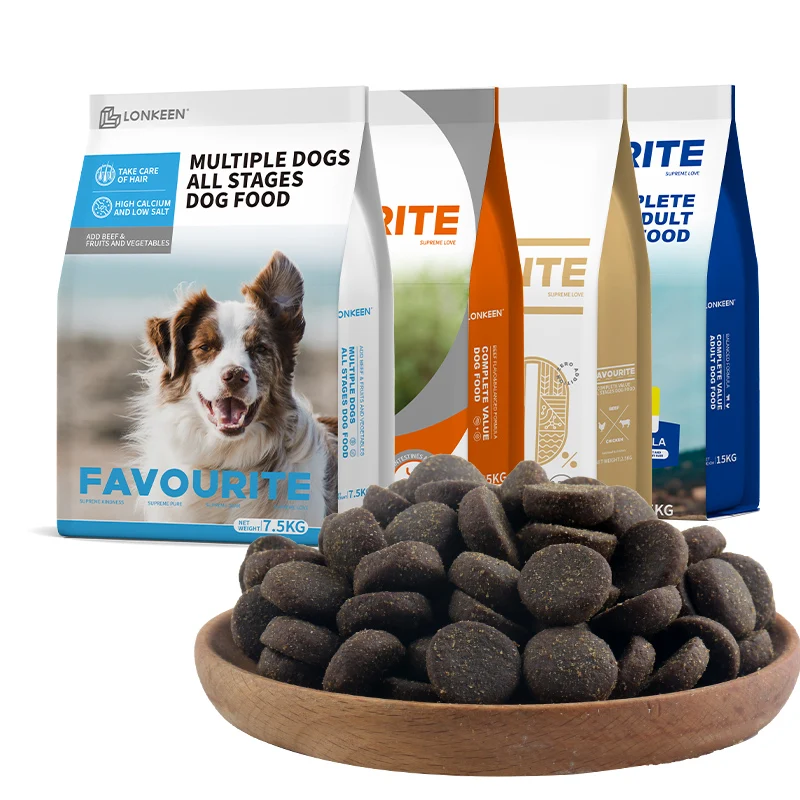 Китай lonkeen оптовая продажа ODM OEM высокое питание корм для домашних животных собак с несколькими вкусами сухой