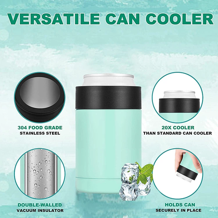 Yeway 12 oz Double Wall Can Cooler Blank Sublimation Can Cooler Insulated Vacuum Metal Stainless Steel Beer Silm Can Cooler
