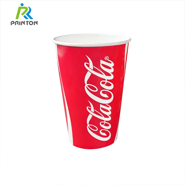 16oz 24oz Wholesale reusable cups with straw disposable paper for drink cola cold cup