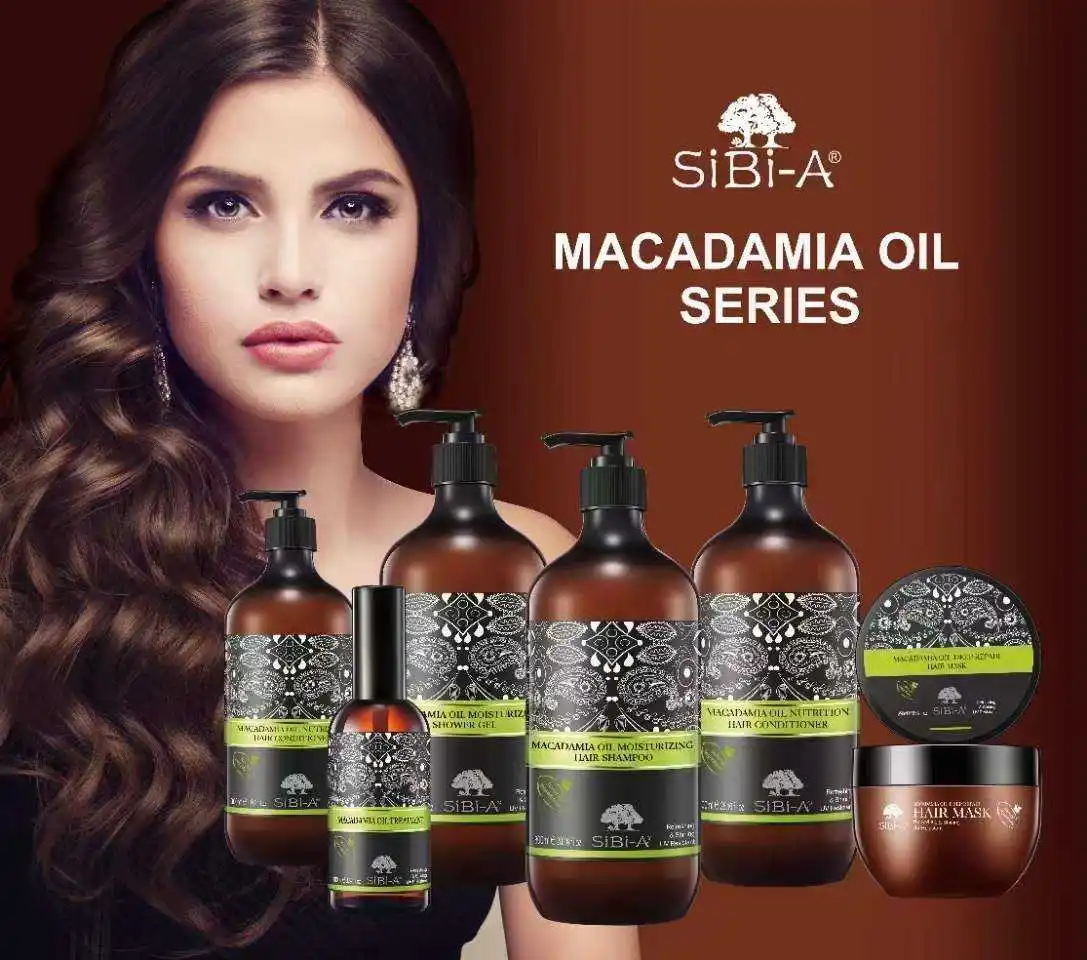 Professional Custom OEM&ODM Organic Moisturizing Anti Dandruff Natural Macadamia Oil Hair Care Shampoo Set