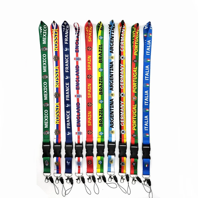 Promotional Custom Printed Neck Polyester Bulk Rpet Ring Printed Lanyard Keychain For Keys Cheap Plain Lanyards 20mm Cording