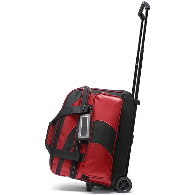 Double Roller 2 Ball Bowling Bag with Large Separate Compartment for Bowling Shoes (Up To US Mens Size 15) or Accessories