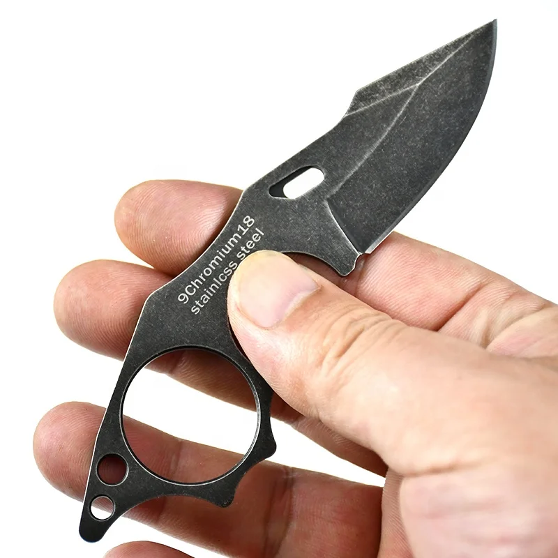 2025 NEW PL Mini EDC Fixed Blade Knife 9Cr18 Steel Necklace Camping Tactical Pocket Knife with K Sheath