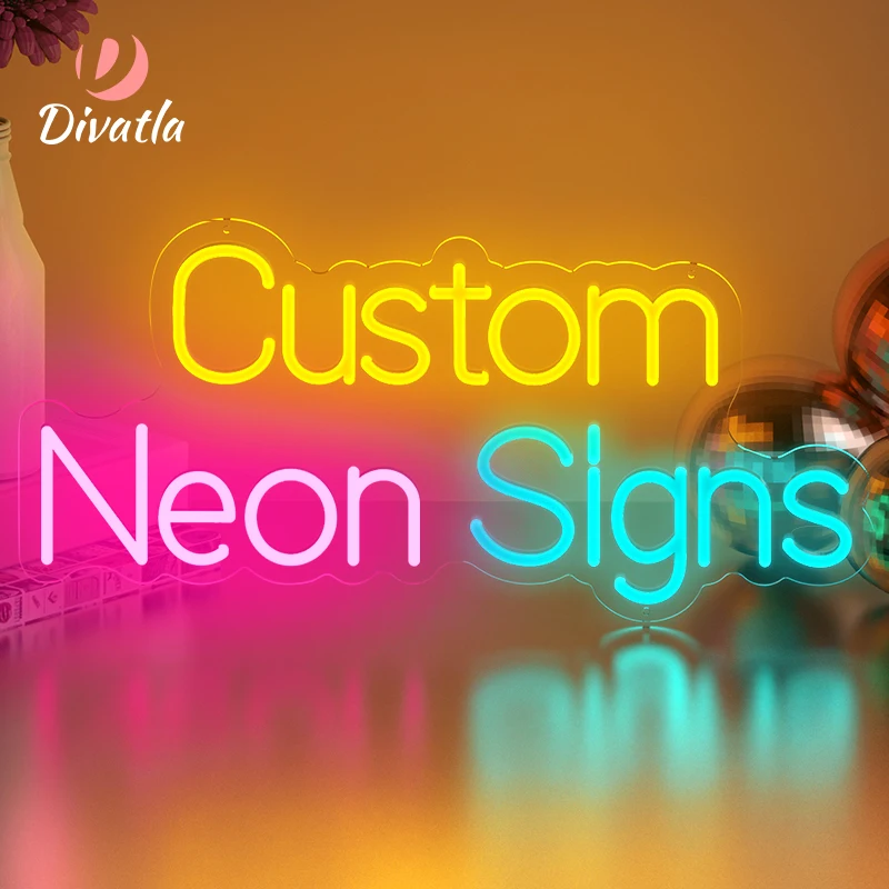 DIVATLA Customization Pizza Personalized Delicious Food Party&Fast Food Restaurant Wall Indoor Acrylic Led Light Neon Sign