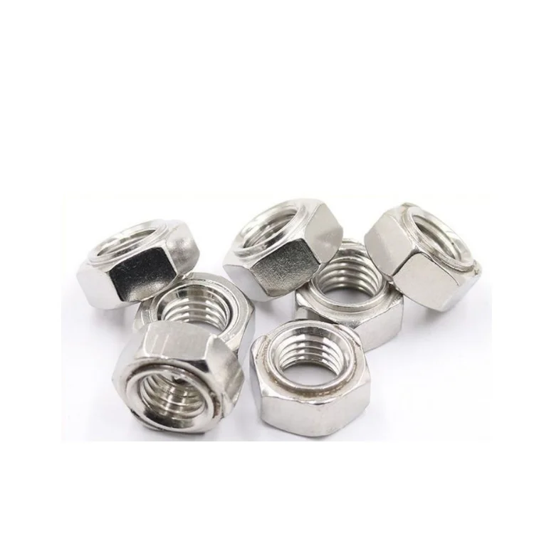 Factory Sale SS304 316 Zinc Coated Stainless Steel Hexagon Hex Weld Nuts M4 M5 M6 M8 M10 M12 ISO GB Mining Spot Weld Nut Din929
