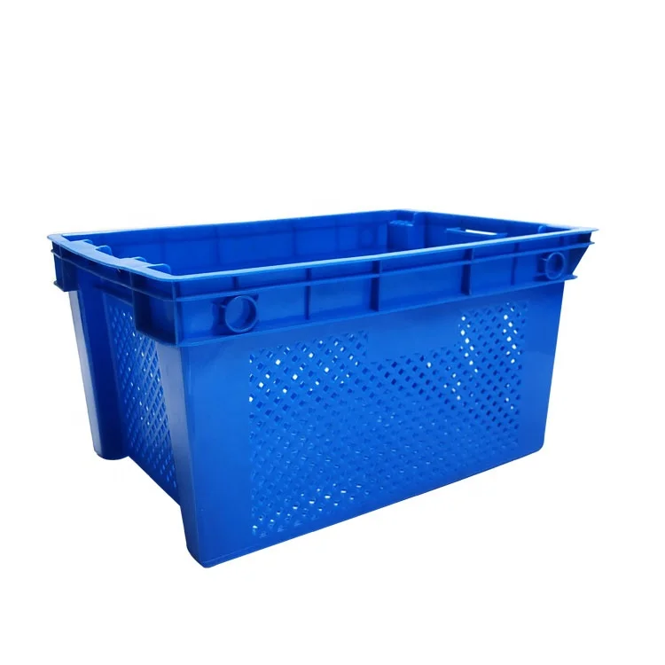 Plastic Fish Seafood Crate Cold Chain Logistics Stacking Fish Storage Dislocation Turnover Box for vegetables and fruits