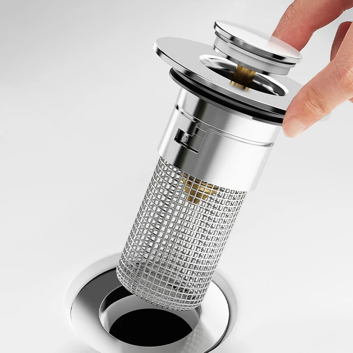 Anti-clogging Kitchen Bathroom Sink Plug Stopper with Drainage Filter Universal 304 Stainless Steel Pop Up Floor Drain