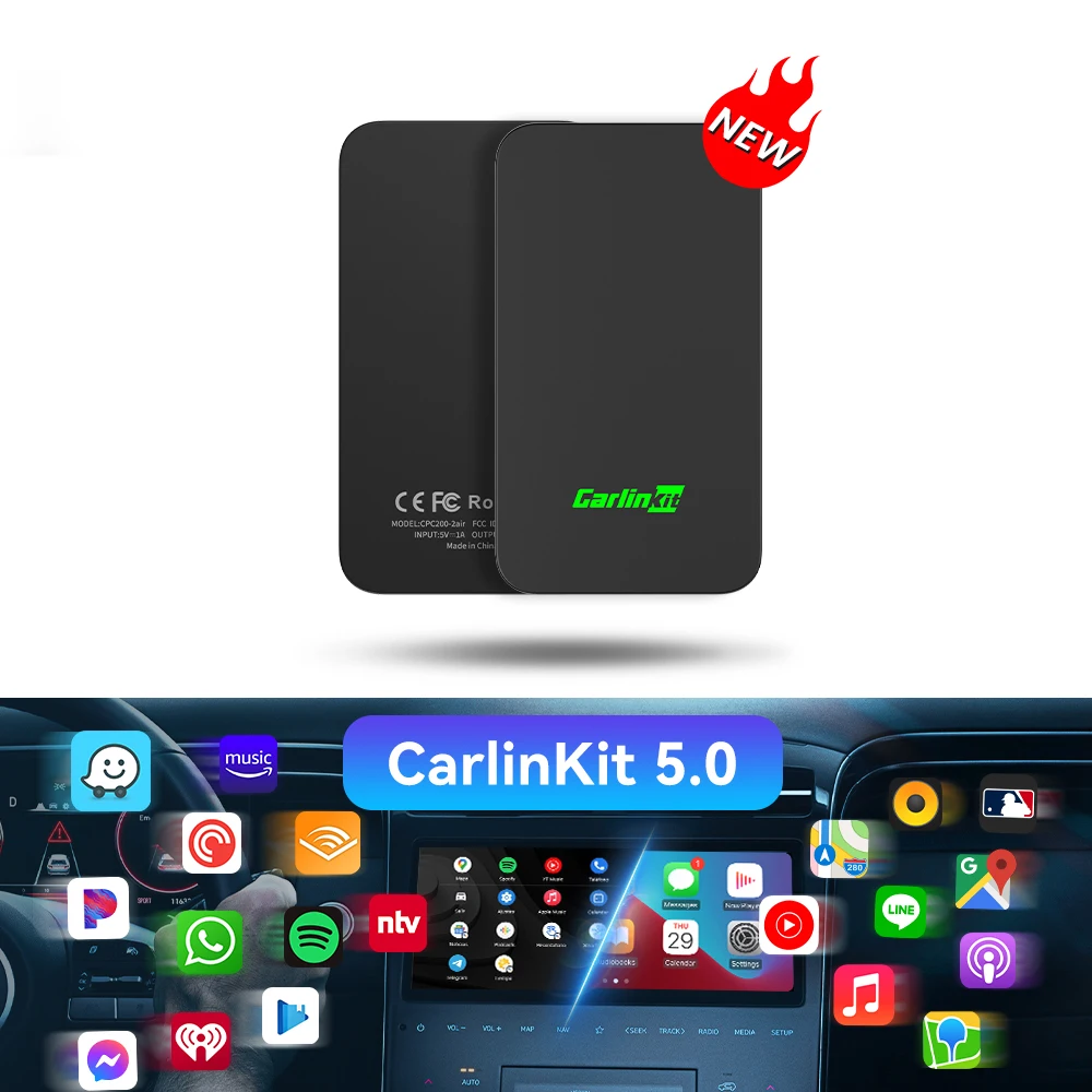 Carlinkit 5.0 Original Carplay Bluetooth Wired Smart Box Carplay Android Auto Dongle To Wireless Carplay 2Air Carlink 50