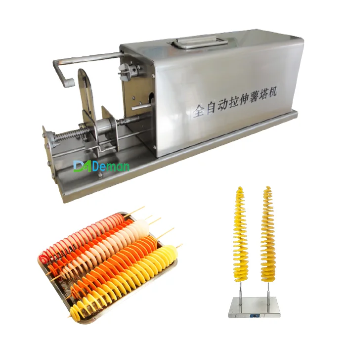 electric potato twister slicer cutter Rotating potato chips slicing cutting machine potato twist making machine