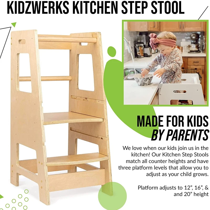 Montessori Furniture Kitchen Helper Learning Tower Kids Step Stool Toddler Child Wooden Learning Tower