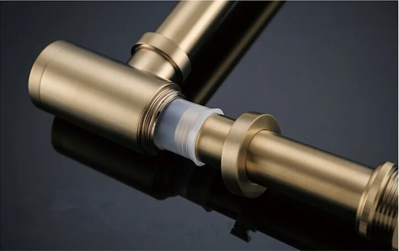 Bottle Trap Brass Round Siphon Black Chrome Gold P-trap Bathroom Vanity Basin Pipe Waste With Pop Up Drain