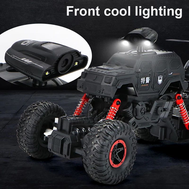 Shock Absorbers Six-Wheel 4X4 Swat Police Truck Off-Road Climbing Vehicle Remote Control Rc Car Toys With Airplane