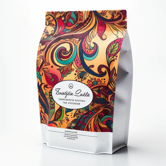 Custom Printed Resealable Matte Food Grade Empty standing white coffee bag for coffee Tea plastic packaging bag