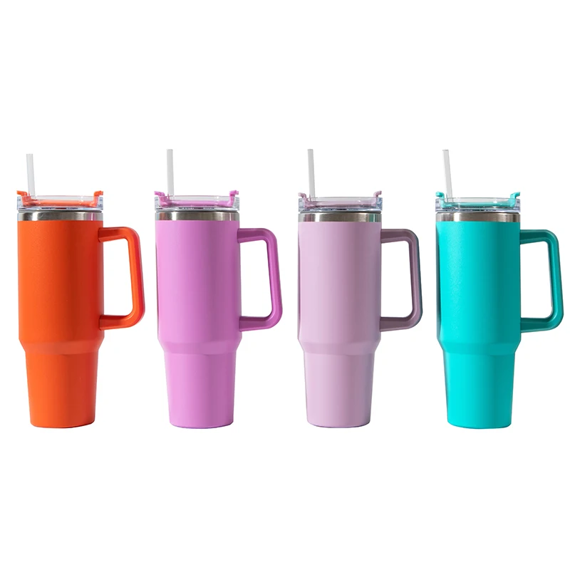 H1.0 40oz Stainless Steel Travel Mug Vacuum Flask Thermos with Handle for Hot and Cold Coffee Coffee Mug
