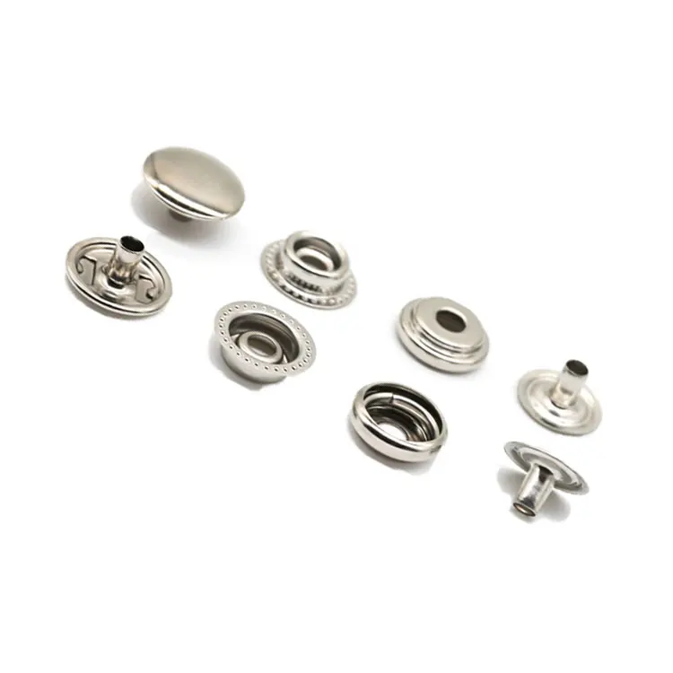 High quality 15mm 12.5mm 10mm metal snap fastener rivet stainless steel brass press snap button