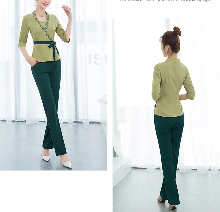 New foot bath and pedicure technician clothes female Chinese beauty salon beautician health club work clothes
