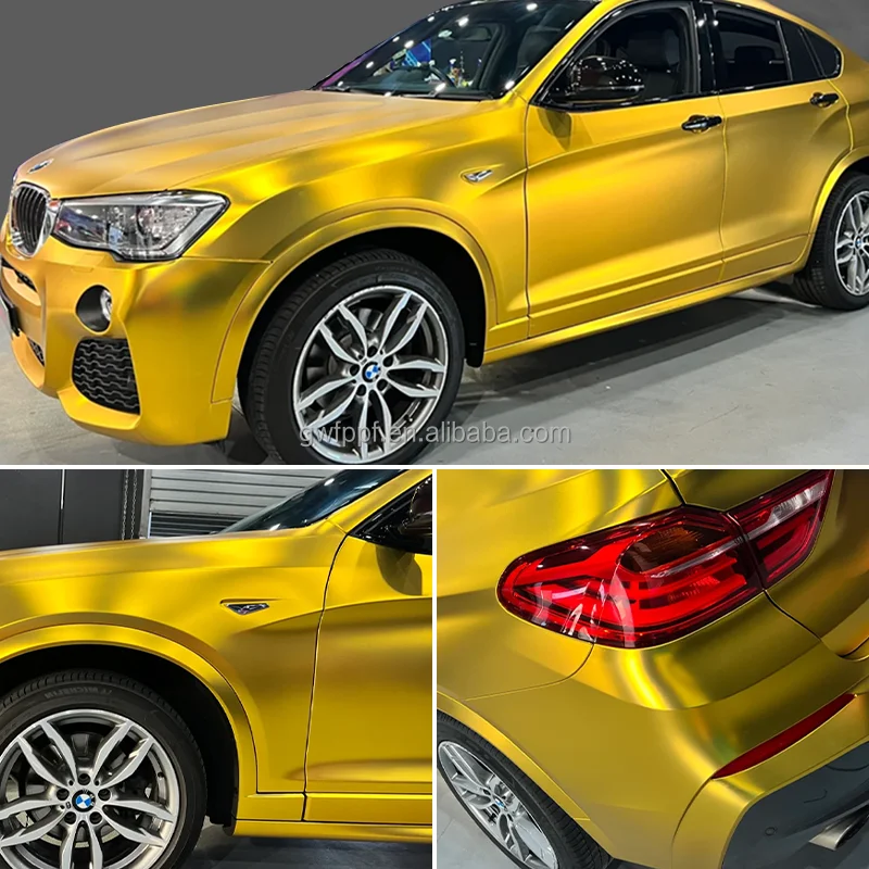 PVC Material Matt Chrome Metallic Pink/Red/Orange Car Wrap Vinyl Film Stickers 1.52*17m/Roll