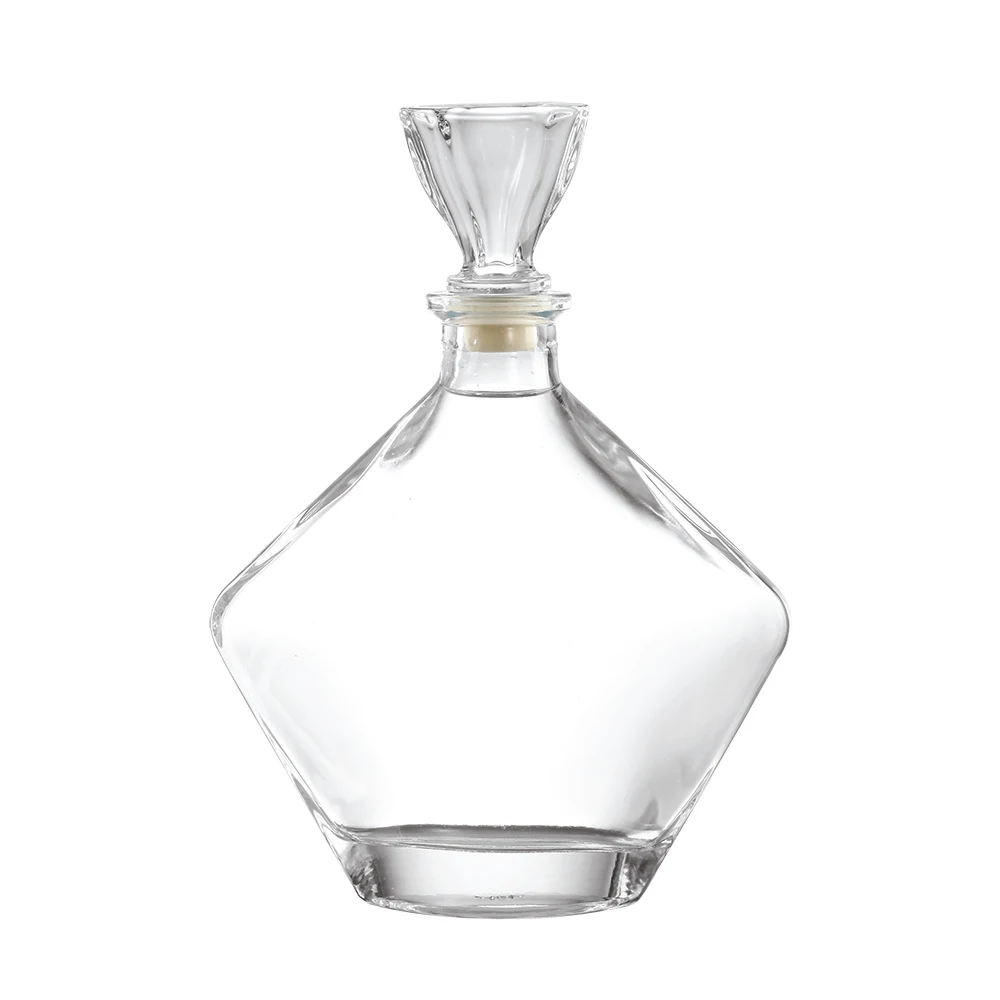 Customize 500ml Fancy Clear Unique Shape Glass Liqueur Wine XO Brandy Cognac Rum Whisky Vodka Gin Spirit Glass Bottles