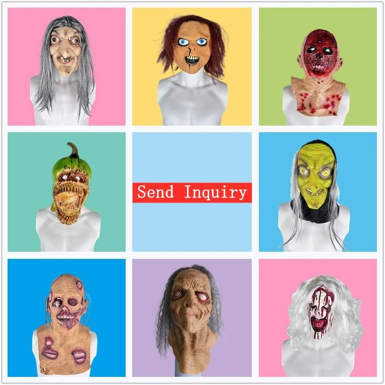 Halloween Masks Custom Festive Party Supplies Horror Ugly Scary Decorations Prop Ghost Zombie Masquerade Cosplay Face Mask