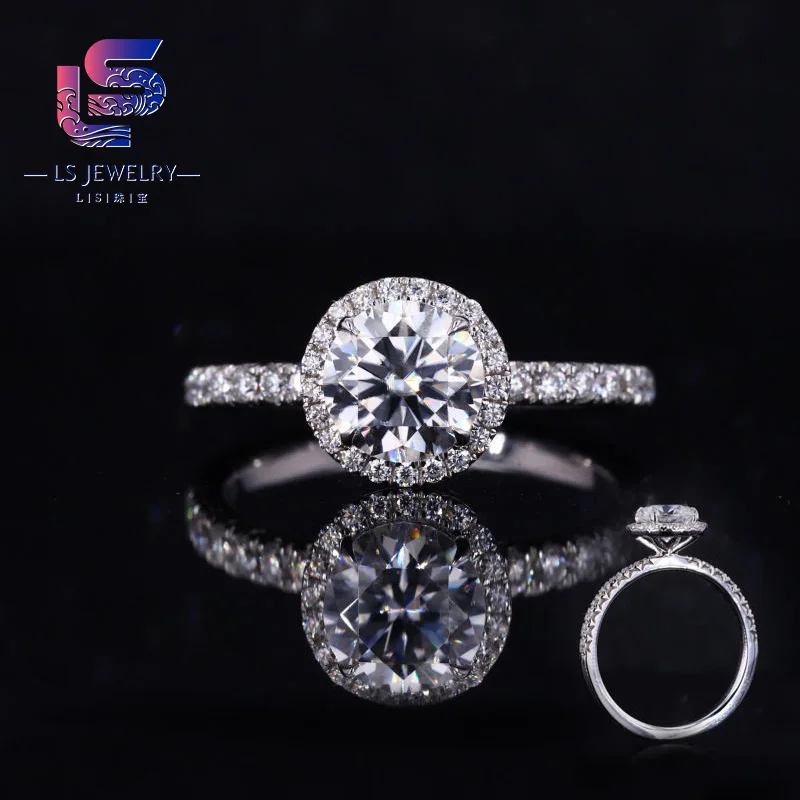 Halo Set 18k White Gold 1ct Lab Grown Diamond Ring