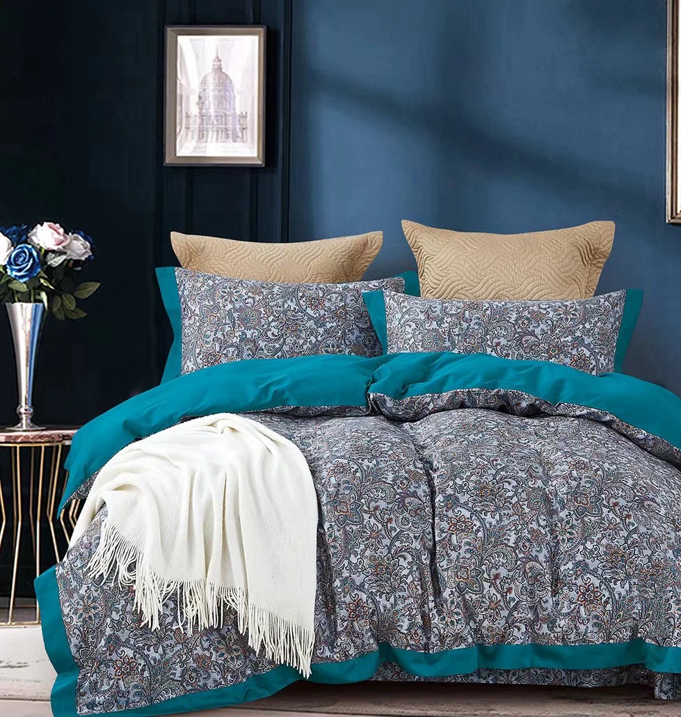 Natural home textile product 100% egyption cotton 300TC duvet cover set oekotex bedsheet set hot selling bedding set