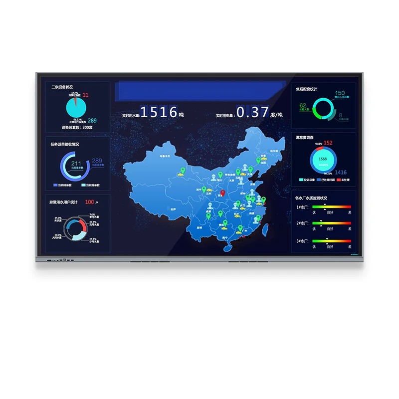 Infrared/capacitive 3840*2160 4K touch screen interactive panel USB HD MI interactive screen all in one smart board