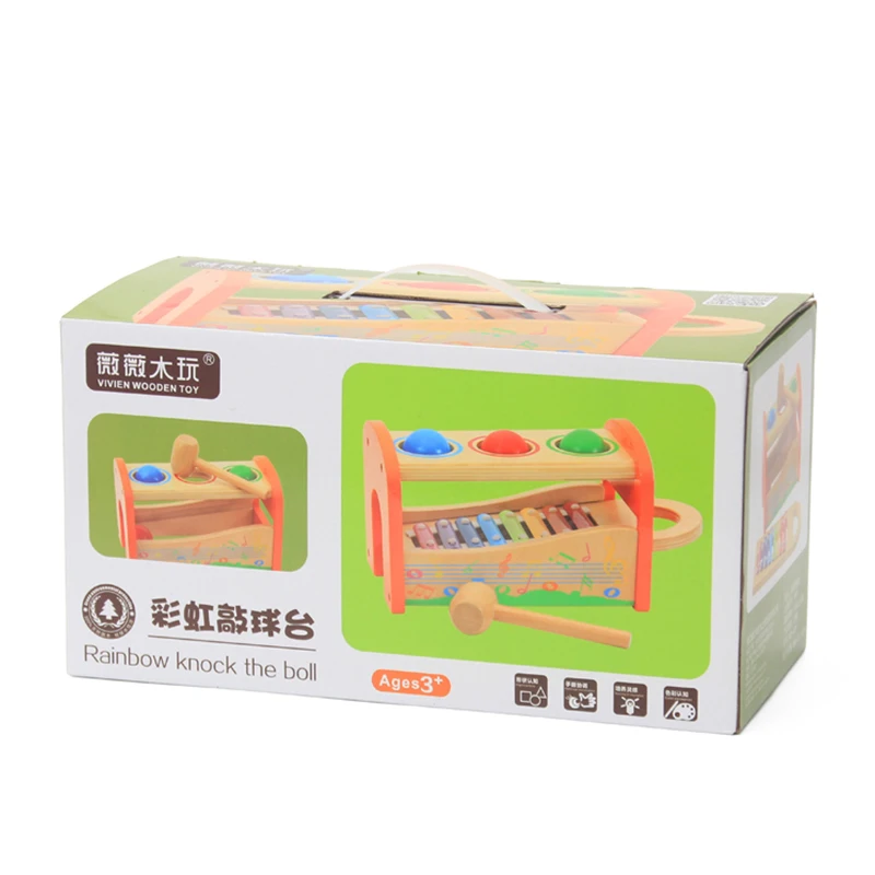 
Wooden Music Toy Pounding Toy Ball pounder toy for kids Wooden knocking table Xylophone 